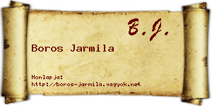Boros Jarmila névjegykártya